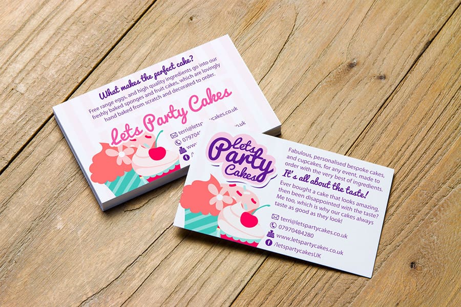 Business Card design for 'Lets Party Cakes'